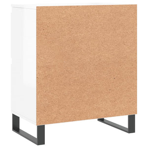 Credenza Bianco Lucido 60x35x70 cm in Legno Multistrato 831222