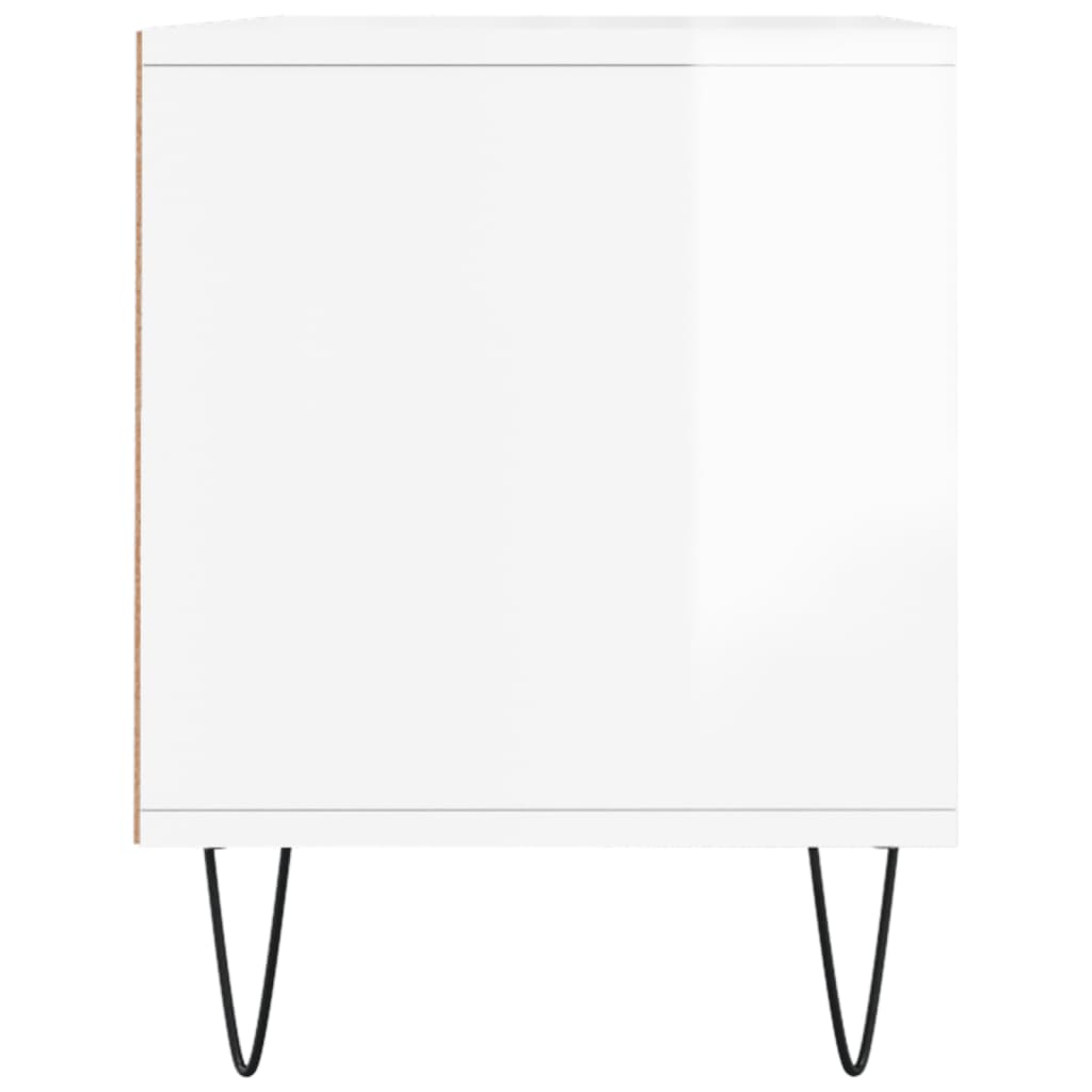 Mobile Porta TV Bianco Lucido 100x34,5x44,5cm Legno Multistrato 831238