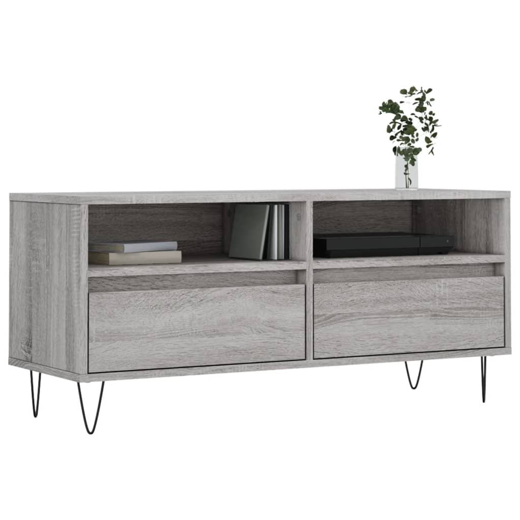 Mobile Porta TV Grigio Sonoma 100x34,5x44,5cm Legno Multistratocod mxl 80985
