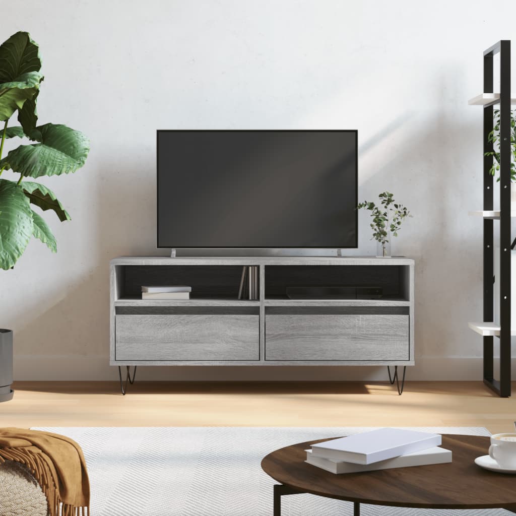 Mobile Porta TV Grigio Sonoma 100x34,5x44,5cm Legno Multistratocod mxl 80985