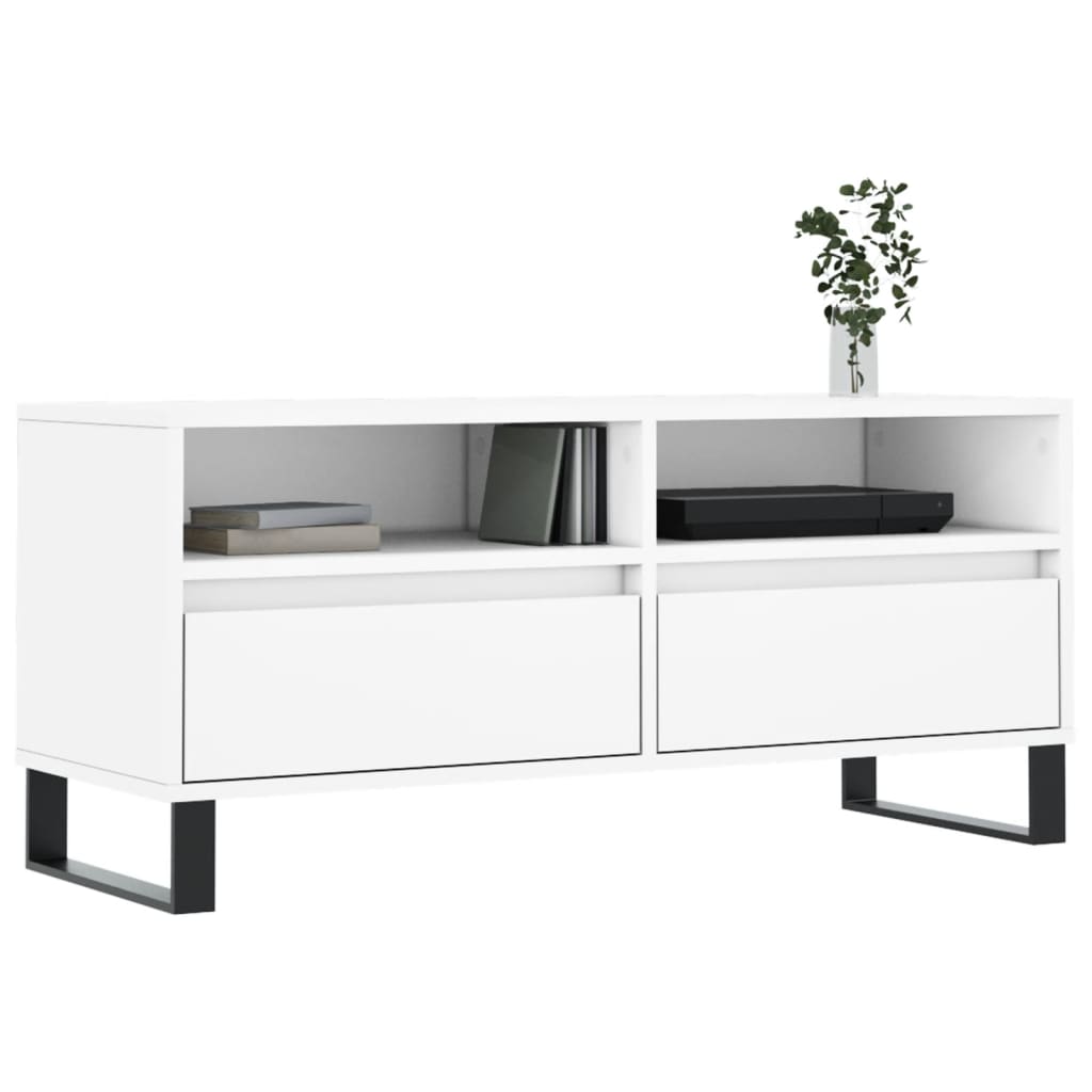 Mobile Porta TV-Mobile per TV-Credenza TV Bianco 100x34,5x44,5 cm in Legno Multistrato 624020