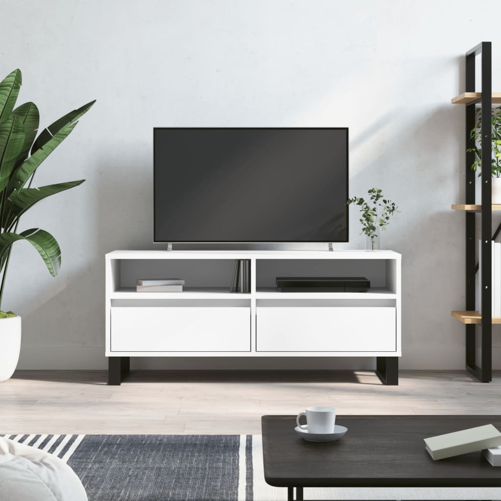Mobile Porta TV-Mobile per TV-Credenza TV Bianco 100x34,5x44,5 cm in Legno Multistrato 624020