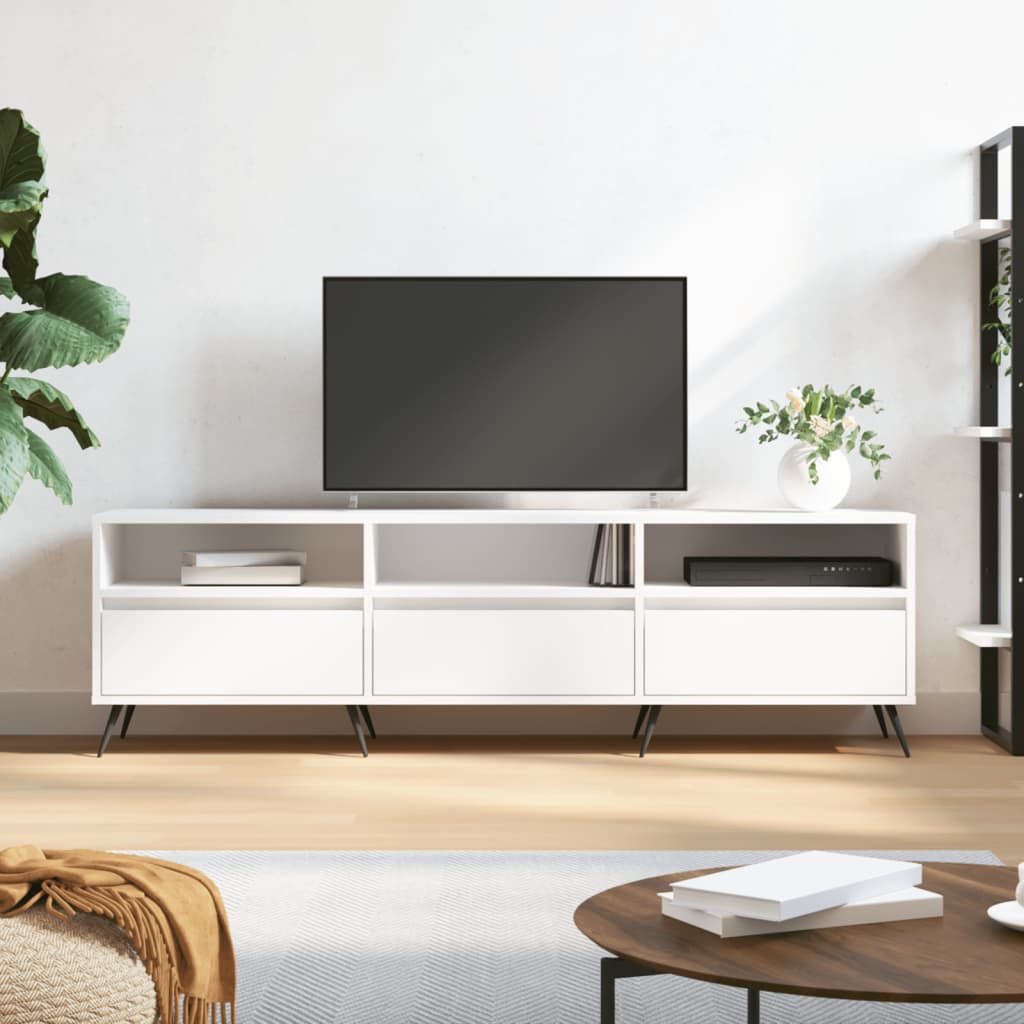 Mobile Porta TV-Mobile per TV-Credenza TV Bianco 150x30x44,5 cm in Legno Multistrato 736341