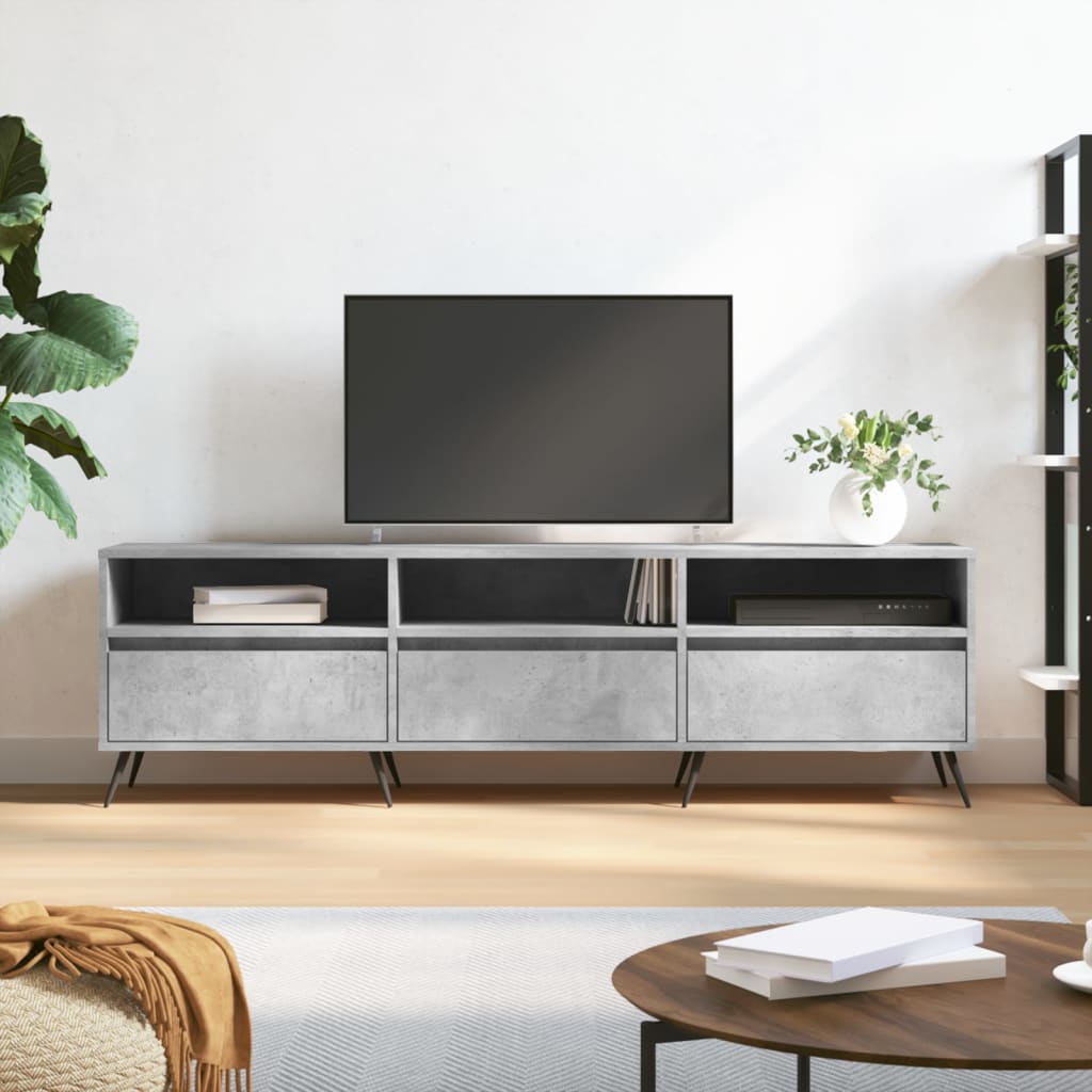 Mobile TV Grigio Cemento 150x30x44,5 cm Legno Multistrato 831256