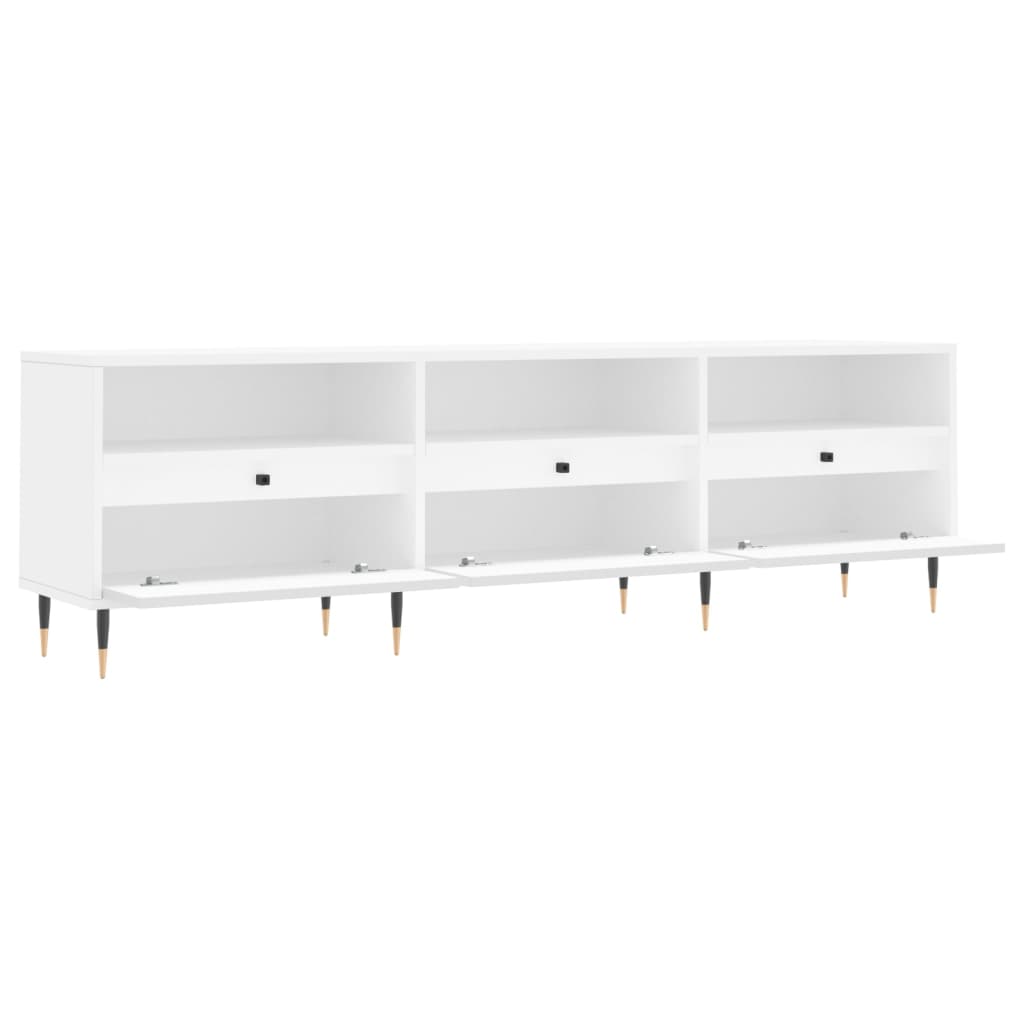 Mobile Porta TV-Mobile per TV-Credenza TV Bianco 150x30x44,5 cm in Legno Multistrato 164082