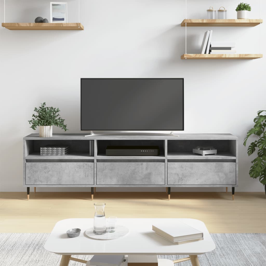 Mobile TV-Credenza TV-Console TV Grigio Cemento 150x30x44,5 cm Legno Multistrato 984760