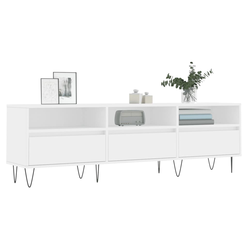 Mobile Porta TV-Mobile per TV-Credenza TV Bianco 150x30x44,5 cm in Legno Multistrato 479271