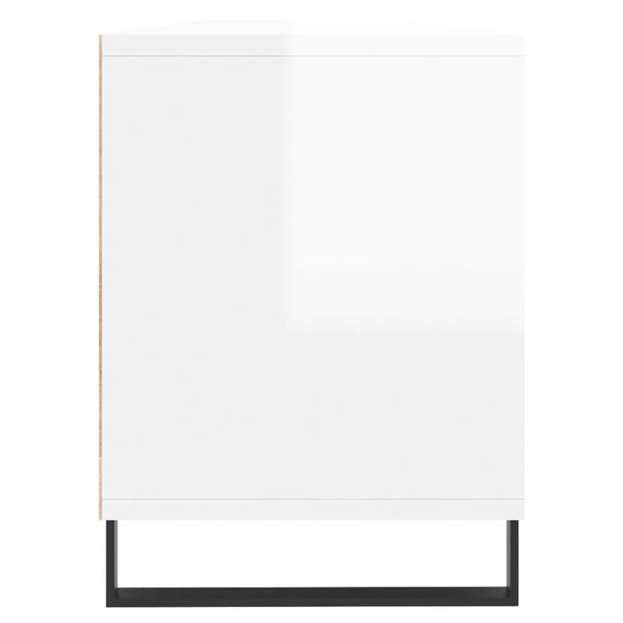 Mobile Porta TV Bianco Lucido 150x30x44,5 cm Legno Multistrato 831302