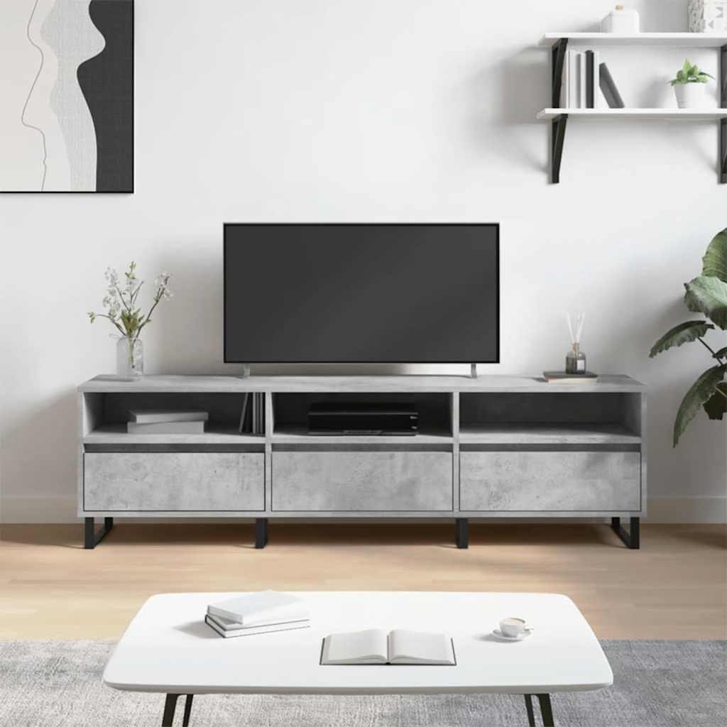 Mobile TV-Credenza TV-Console TV Grigio Cemento 150x30x44,5 cm Legno Multistrato 821678