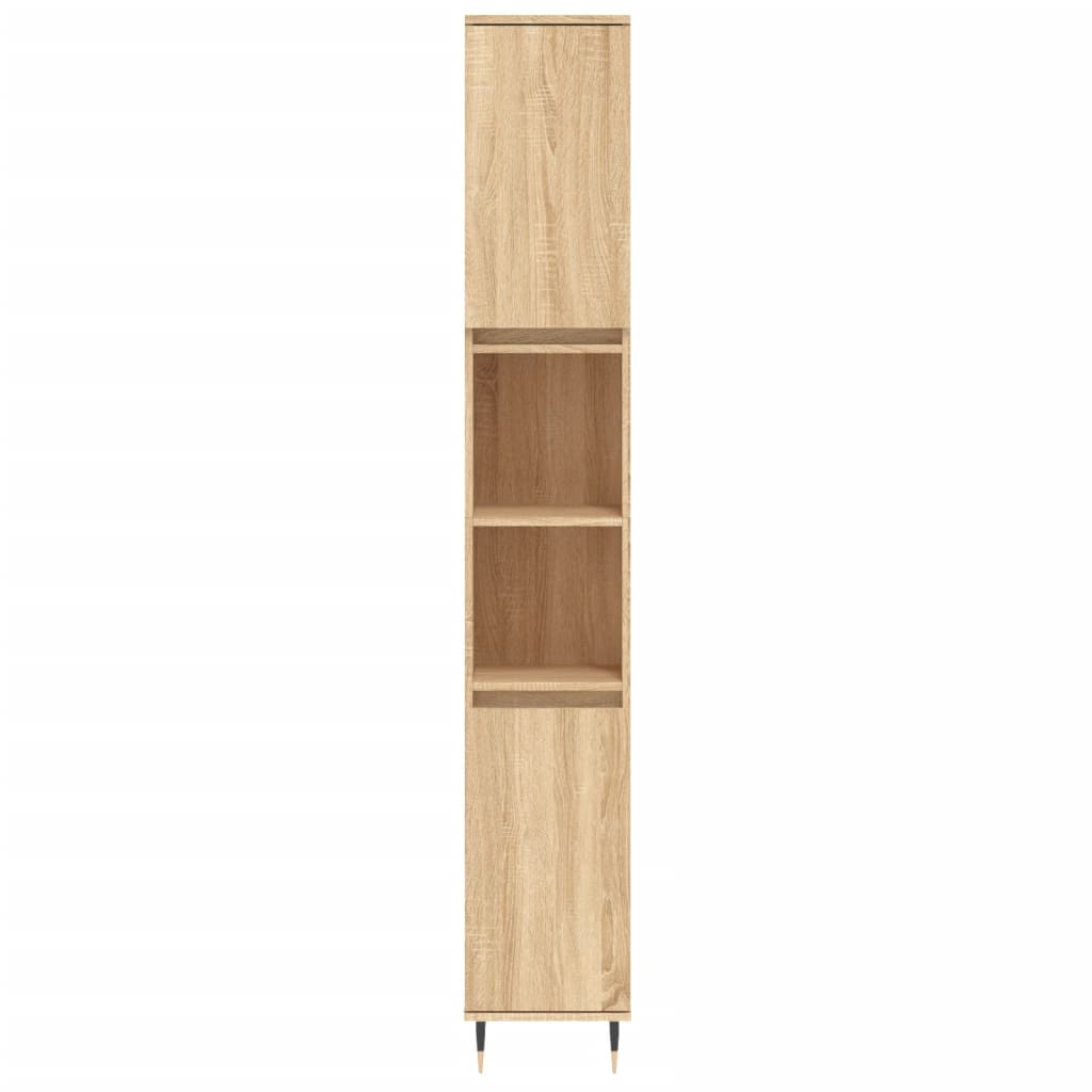 Armadietto da Bagno Rovere Sonoma 30x30x190cm Legno Multistrato 831527