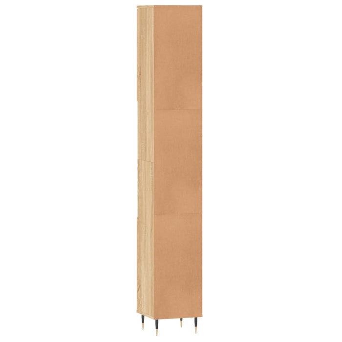 Armadietto da Bagno Rovere Sonoma 30x30x190cm Legno Multistrato 831527