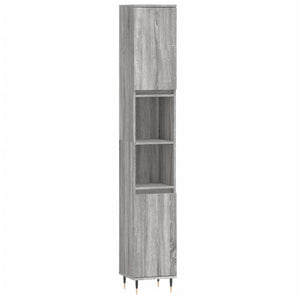 Armadietto Bagno Grigio Sonoma 30x30x190cm in Legno Multistrato 831530