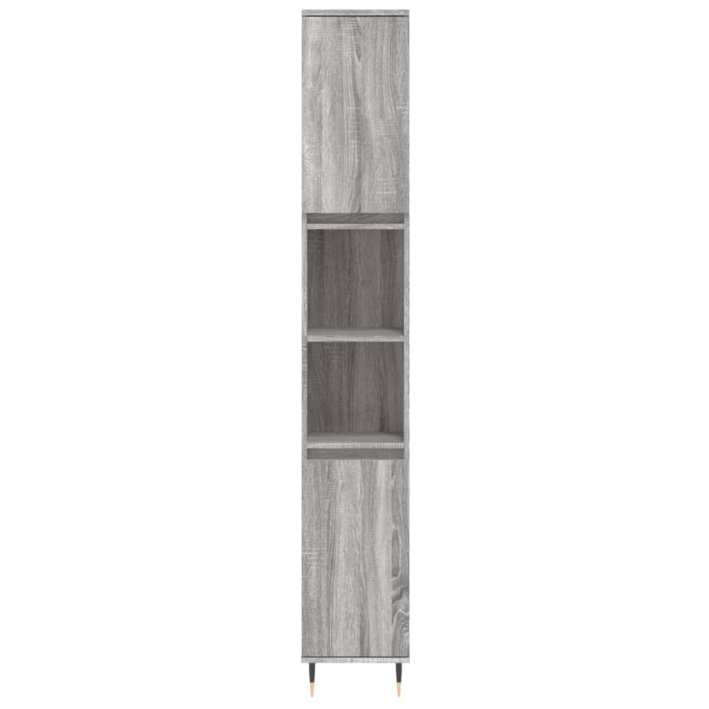 Armadietto Bagno Grigio Sonoma 30x30x190cm in Legno Multistrato 831530