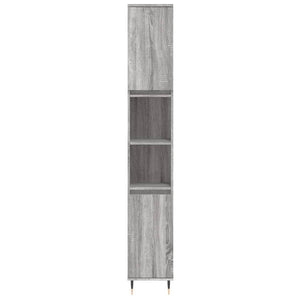 Armadietto Bagno Grigio Sonoma 30x30x190cm in Legno Multistrato 831530