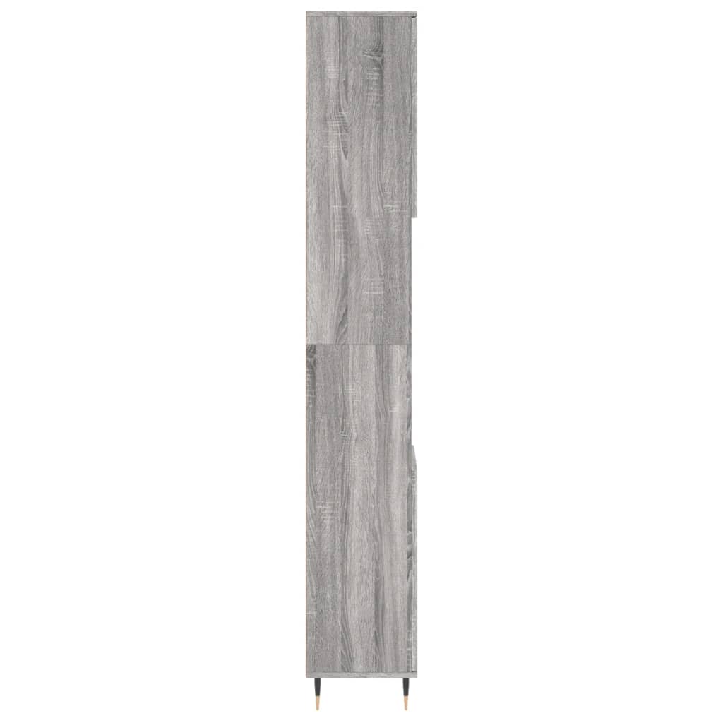 Armadietto Bagno Grigio Sonoma 30x30x190cm in Legno Multistrato 831530