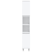 Armadietto da Bagno Bianco 30x30x190 cm in Legno Multistrato 831532