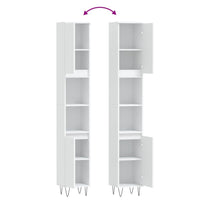 Armadietto da Bagno Bianco 30x30x190 cm in Legno Multistrato 831532