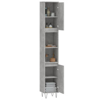 Armadietto Bagno Grigio Cemento 30x30x190 cm Legno Multistrato 831536