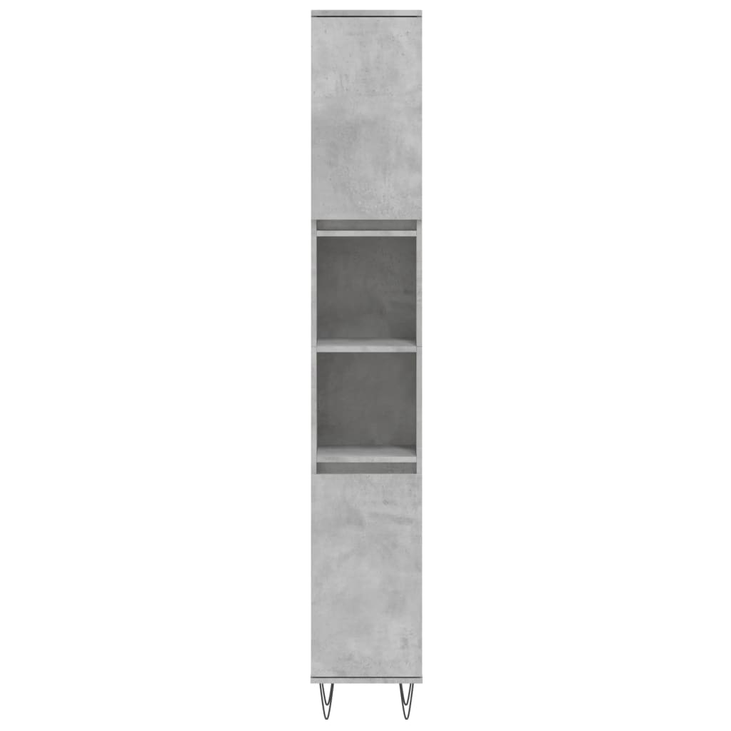 Armadietto Bagno Grigio Cemento 30x30x190 cm Legno Multistrato 831536
