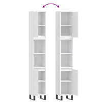 Armadietto da Bagno Bianco 30x30x190 cm in Legno Multistrato 831540