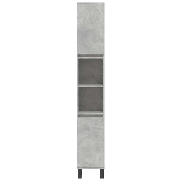 Armadietto Bagno Grigio Cemento 30x30x190 cm Legno Multistrato 831544