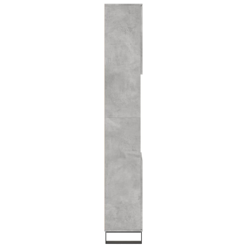 Armadietto Bagno Grigio Cemento 30x30x190 cm Legno Multistrato 831544