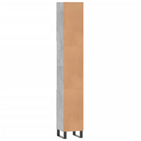 Armadietto Bagno Grigio Cemento 30x30x190 cm Legno Multistrato 831544