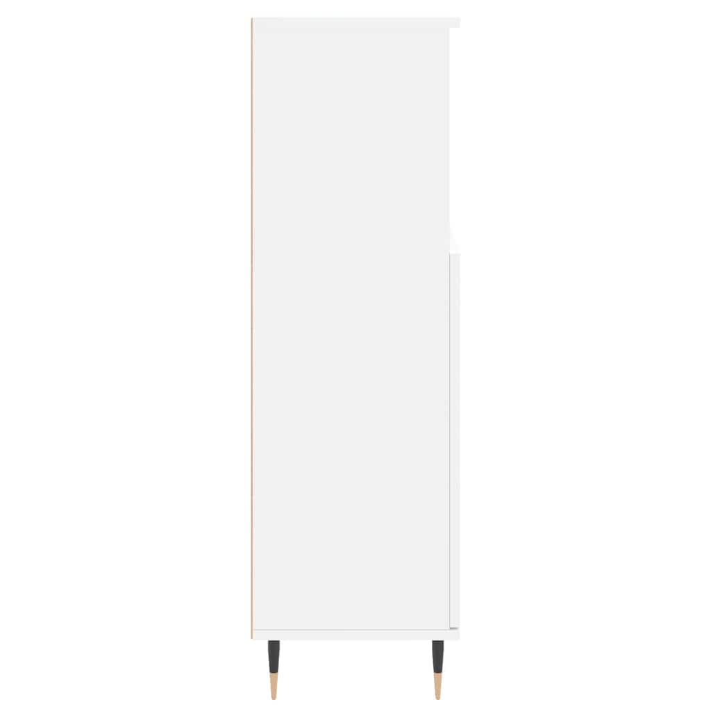 Armadietto da Bagno Bianco 30x30x100 cm in Legno Multistrato