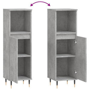 Armadietto Bagno Grigio Cemento 30x30x100 cm Legno Multistrato 831552