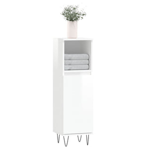 Armadietto Bagno Bianco Lucido 30x30x100cm in Legno Multistratocod mxl 104201
