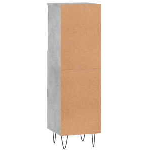 Armadietto Bagno Grigio Cemento 30x30x100 cm Legno Multistrato 831560