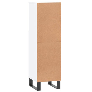 Armadietto da Bagno Bianco 30x30x100 cm in Legno Multistrato 831564