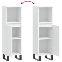 Armadietto da Bagno Bianco 30x30x100 cm in Legno Multistrato 831564