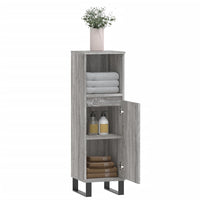Armadietto Bagno Grigio Sonoma 30x30x100cm in Legno Multistrato 831570