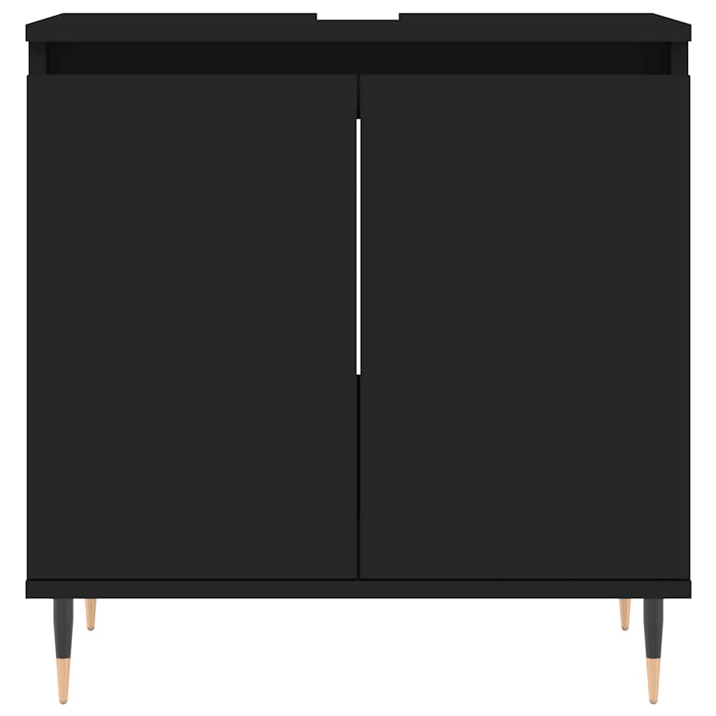 Mobile da Bagno Nero 58x33x60 cm in Legno Multistrato 831573