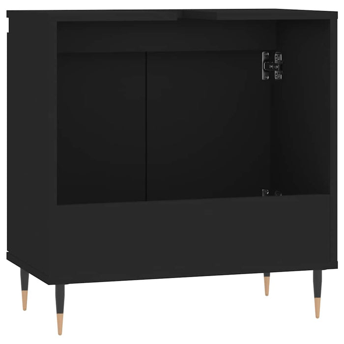 Mobile da Bagno Nero 58x33x60 cm in Legno Multistrato 831573