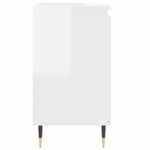 Armadietto Bagno Bianco Lucido 58x33x60cm in Legno Multistrato