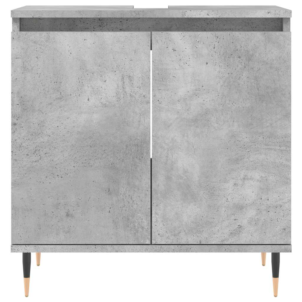 Armadietto da Bagno Grigio Cemento 58x33x60cm Legno Multistrato 831576