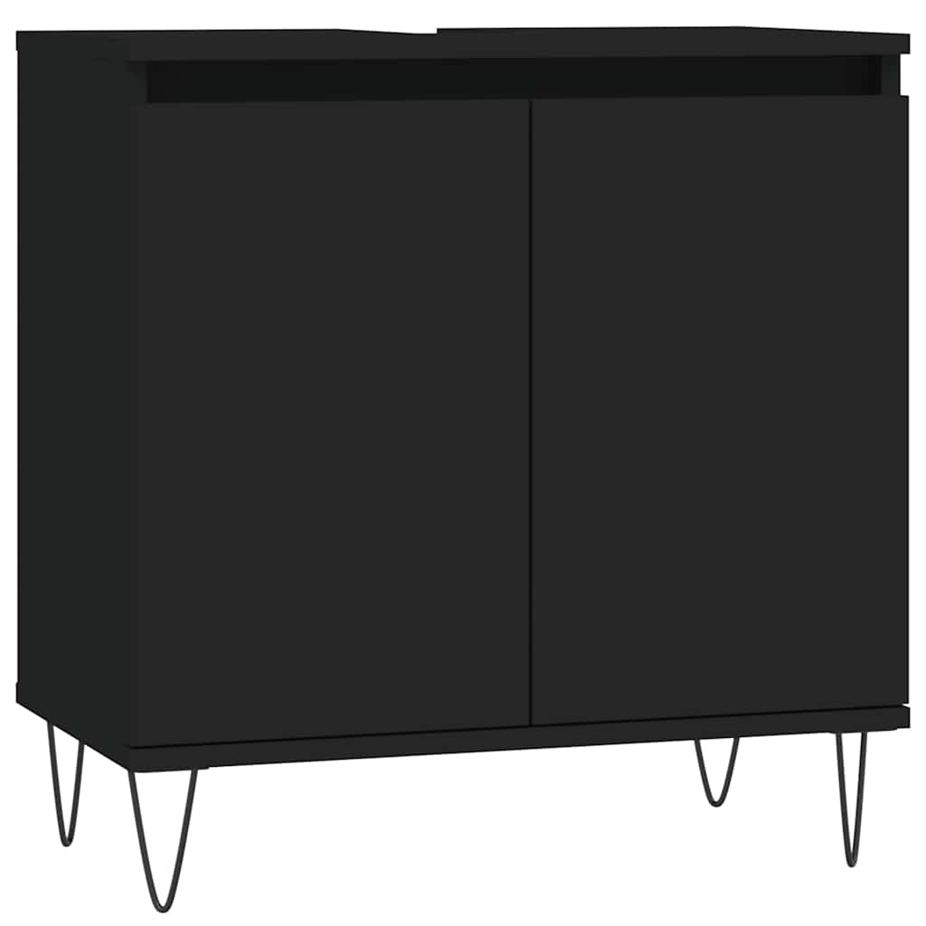 Mobile da Bagno Nero 58x33x60 cm in Legno Multistrato 831581
