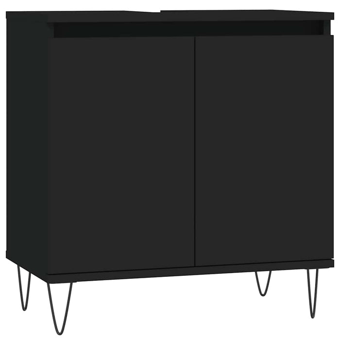 Mobile da Bagno Nero 58x33x60 cm in Legno Multistrato 831581