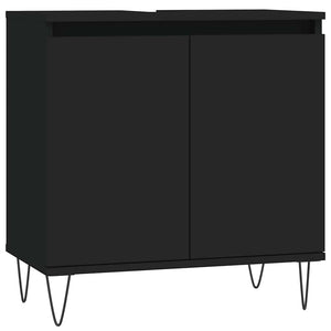 vidaXL Mobile da Bagno Nero 58x33x60 cm in Legno Multistrato