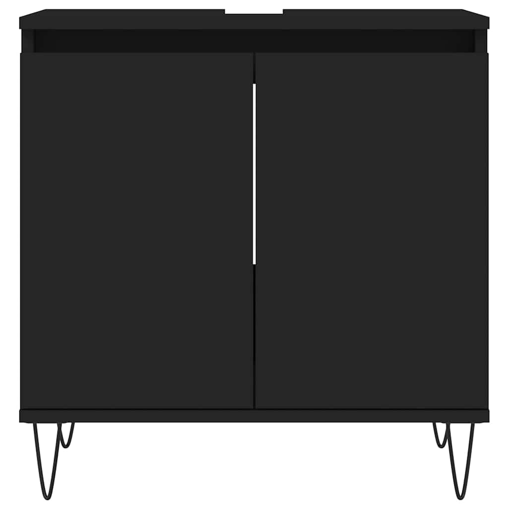 Mobile da Bagno Nero 58x33x60 cm in Legno Multistrato 831581