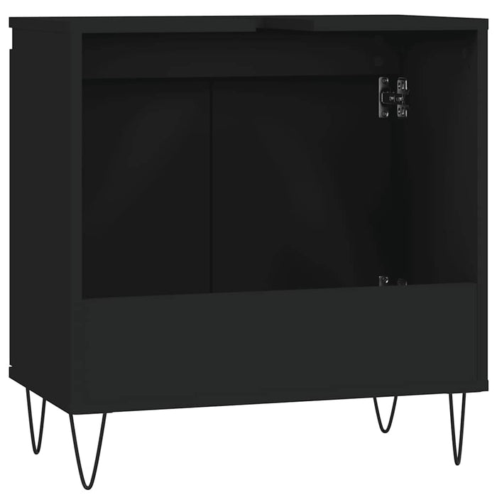 Mobile da Bagno Nero 58x33x60 cm in Legno Multistrato 831581