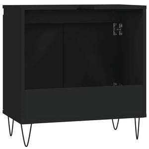 vidaXL Mobile da Bagno Nero 58x33x60 cm in Legno Multistrato
