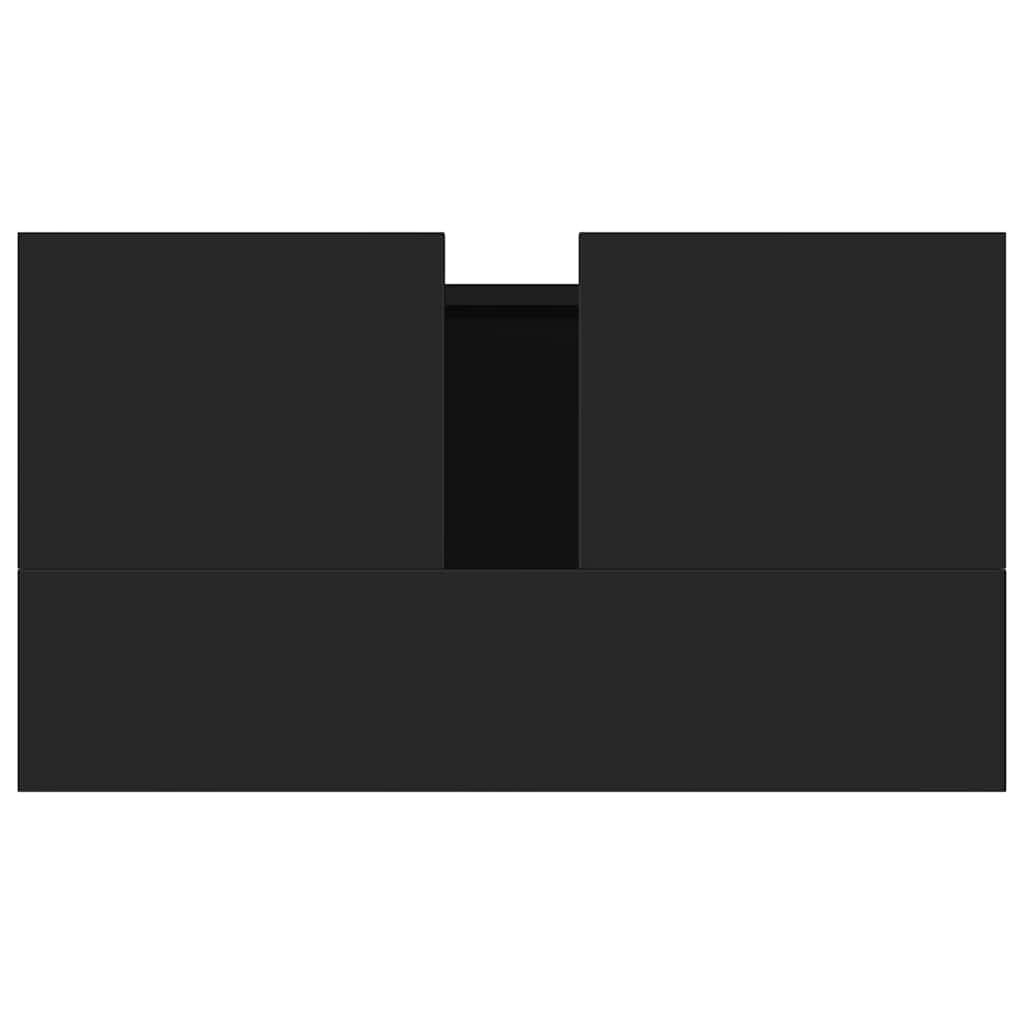 vidaXL Mobile da Bagno Nero 58x33x60 cm in Legno Multistrato