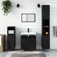Mobile da Bagno Nero 58x33x60 cm in Legno Multistrato 831581