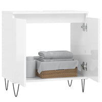 Armadietto Bagno Bianco Lucido 58x33x60cm in Legno Multistratocod mxl 128076