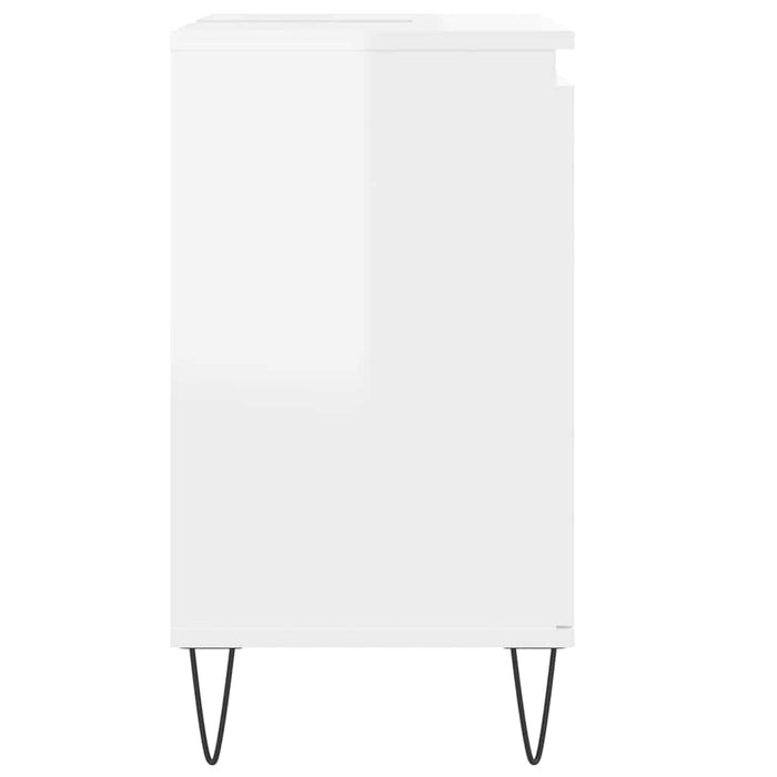 Armadietto Bagno Bianco Lucido 58x33x60cm in Legno Multistrato 831582