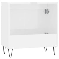 Armadietto Bagno Bianco Lucido 58x33x60cm in Legno Multistrato 831582