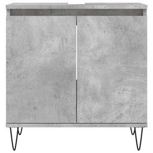 Armadietto da Bagno Grigio Cemento 58x33x60cm Legno Multistrato 831584